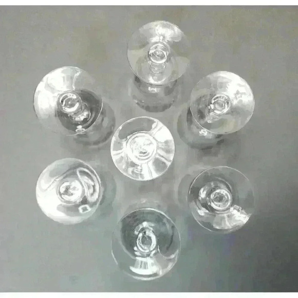 Vintage Libbey Rock Sharpe Burleigh Crystal Juice Glass Set of 7 Wine Glasses - Picture 3 of 6